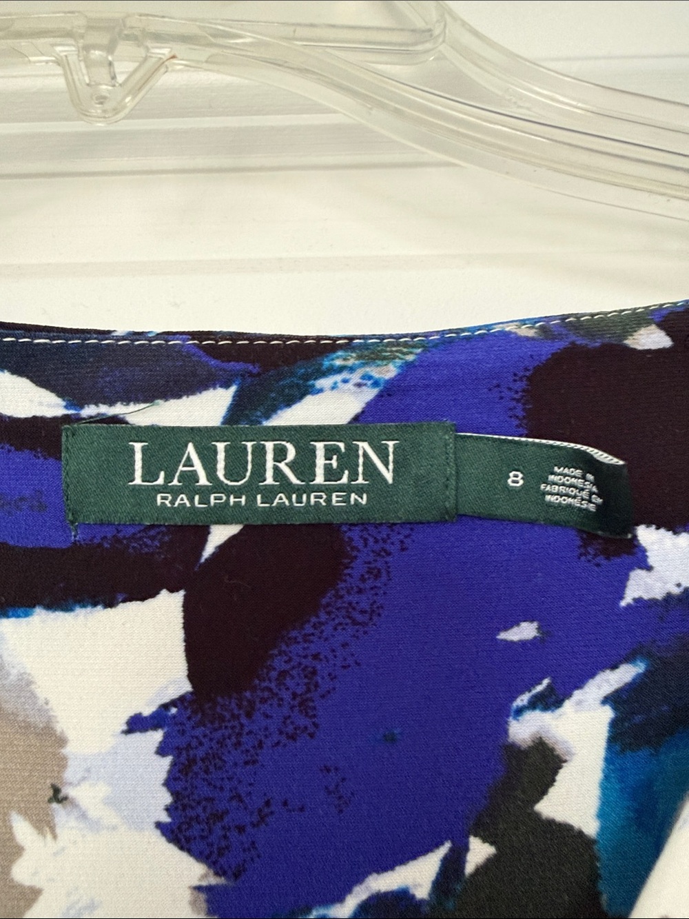 LAUREN Floral Sheath Dress in Blue and Gray - Picture 2 of 8